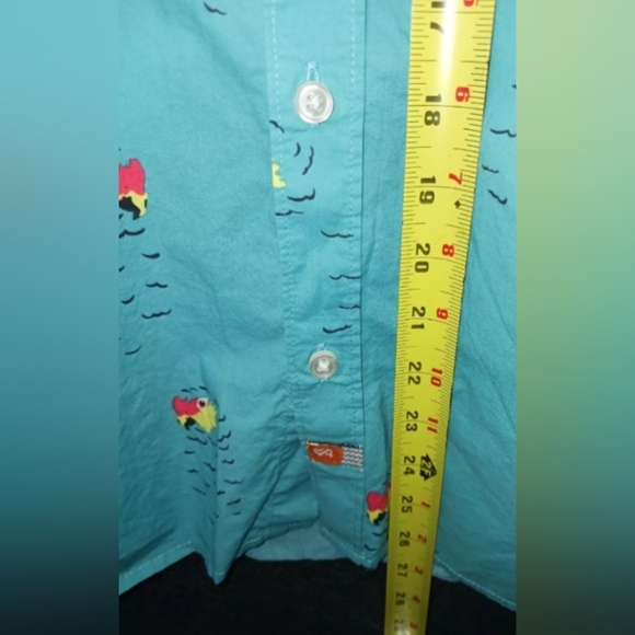 Ambsn Men’s Short Sleeve Button Down 100% Cotton Shirt Size Large Parrots Print - Picture 9 of 9